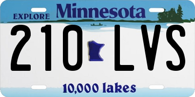 MN license plate 210LVS