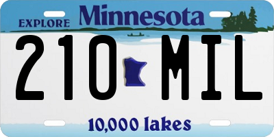MN license plate 210MIL