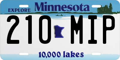 MN license plate 210MIP