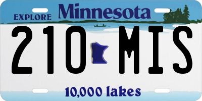 MN license plate 210MIS