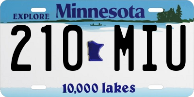 MN license plate 210MIU