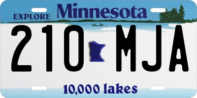 MN license plate 210MJA