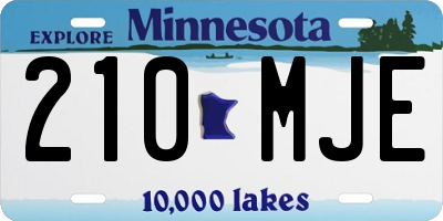 MN license plate 210MJE