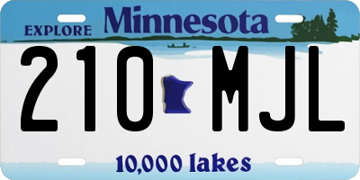 MN license plate 210MJL