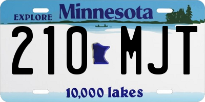 MN license plate 210MJT