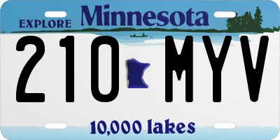 MN license plate 210MYV