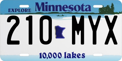 MN license plate 210MYX