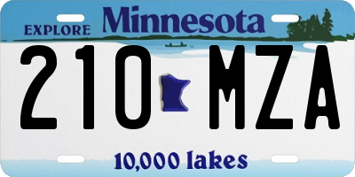 MN license plate 210MZA