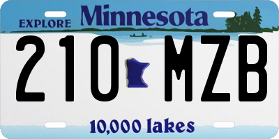 MN license plate 210MZB