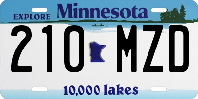 MN license plate 210MZD