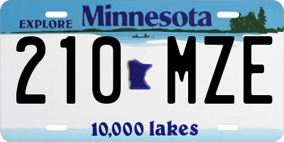 MN license plate 210MZE