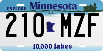 MN license plate 210MZF