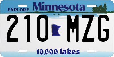 MN license plate 210MZG