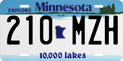 MN license plate 210MZH