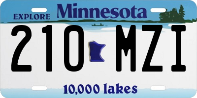 MN license plate 210MZI