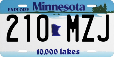 MN license plate 210MZJ