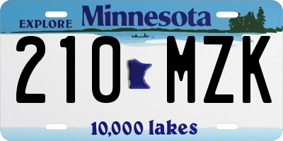MN license plate 210MZK