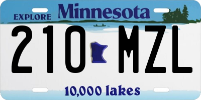 MN license plate 210MZL
