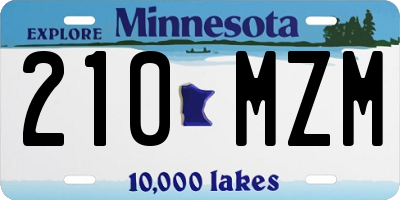 MN license plate 210MZM