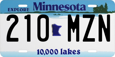 MN license plate 210MZN