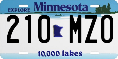 MN license plate 210MZO