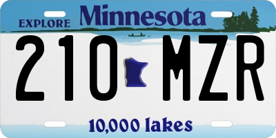 MN license plate 210MZR