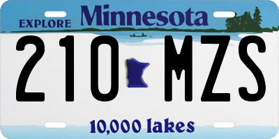 MN license plate 210MZS