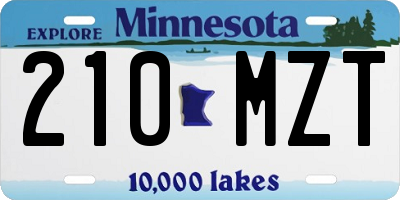 MN license plate 210MZT