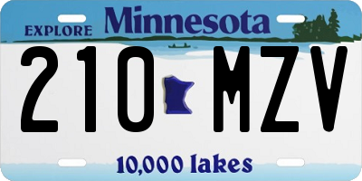 MN license plate 210MZV
