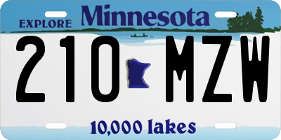 MN license plate 210MZW