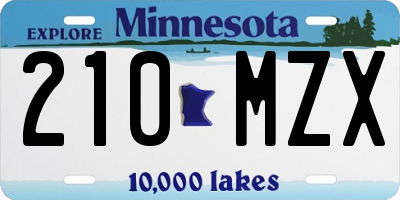 MN license plate 210MZX