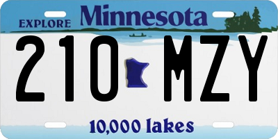 MN license plate 210MZY