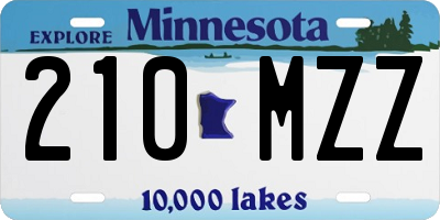 MN license plate 210MZZ
