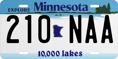 MN license plate 210NAA