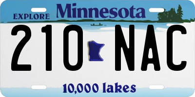 MN license plate 210NAC
