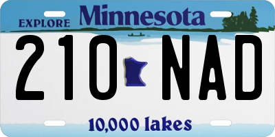 MN license plate 210NAD