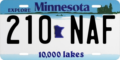 MN license plate 210NAF