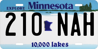 MN license plate 210NAH