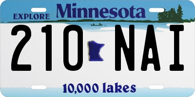 MN license plate 210NAI