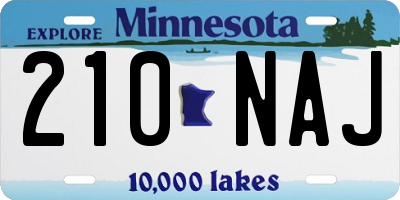 MN license plate 210NAJ