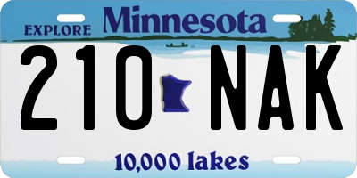 MN license plate 210NAK