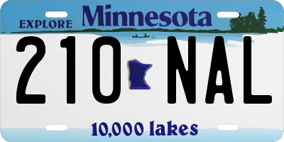 MN license plate 210NAL
