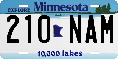 MN license plate 210NAM