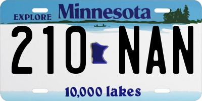 MN license plate 210NAN