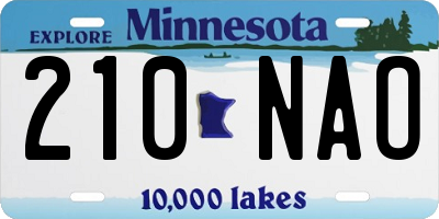 MN license plate 210NAO
