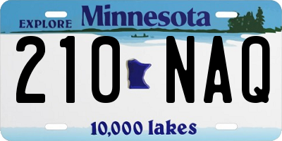 MN license plate 210NAQ