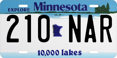 MN license plate 210NAR