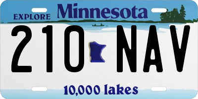 MN license plate 210NAV
