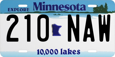 MN license plate 210NAW