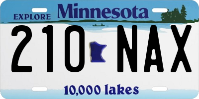 MN license plate 210NAX